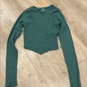 Hollister Women's Green Long Sleeve Top